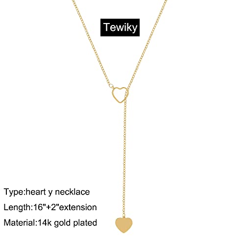 Image of Tewiky Dainty 14k Gold Plated /Silver Cubic Zirconia Necklaces for Women