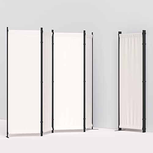 Morngardo Room Divider Folding Privacy Screens 4 Panel Partitions 88" Dividers Portable Separating For Home Office Bedroom Dorm Decor (White) #TOP3