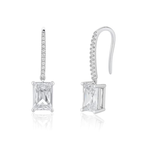 Amazon Essentials Fancy-Cut Cubic Zirconia Drop Earrings