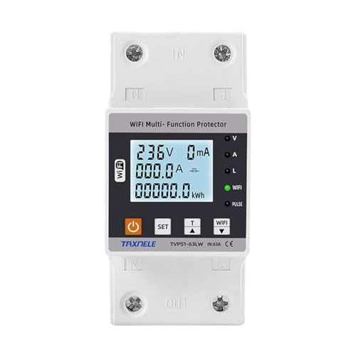 Compteur kWh et protecteur de fuite à la terre 63A pour disjoncteur et relais temps