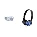 Sony ZSP-S50 CD/USB Radiorekorder (AM/FM), Weiß & MDR-ZX310L Lifestyle Kopfhörer, Blau