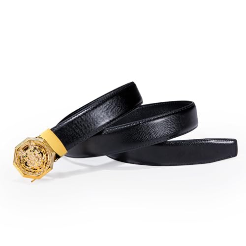 Image of Dubulle Men's Ratchet Belt Gold /Black /Red /Green /Blue /White Automatic Buckle Business Casual Belt Gift - Adjustable Fit