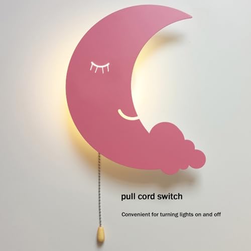 Aplique de pared LED infantil rosa regulable con mando y USB 4