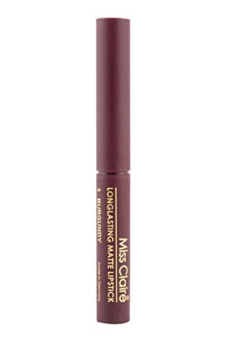 Image of Miss Claire Longlasting Matte Lipstick, Burgundy 03, 2 g