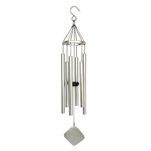 BLESSEDLAND Windspiele-6 hohlaluminiumrohre, 28“Wind Chime für Garten, Hof, Patio und Haus (Silber) thumbnail