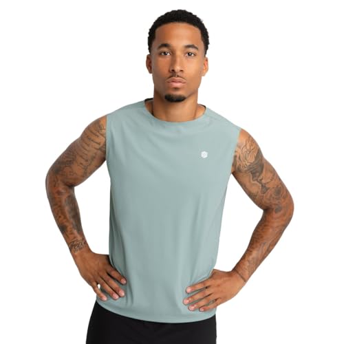 Camiseta sin mangas trail running evita rozaduras y sudor en senderismo Apex Green