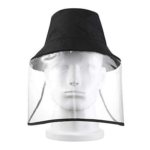 Honelife Chapéu de proteção solar com máscara transparente Tampa à prova de ultravioleta Anti-Poeira