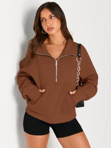 Image of AUTOMET Womens Sweatshirts Half Zip Cropped Pullover Fleece Quarter Zipper Hoodies 2026 Fall Fashion Outfits Clothes