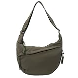 Naturaltly/Naturally Bag, Women's Fashion Plain Color Nylon Crossbody Hobo Bags (Gray)
