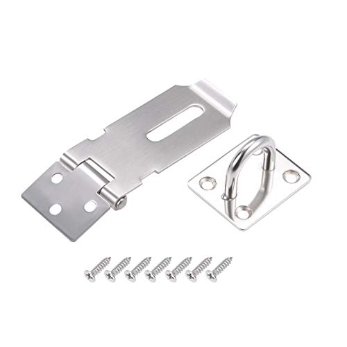 Image of uxcell Padlock Hasp Door Clasp Hasp Latch Security Safety Bolt Lock Latches 201 Stainless Steel