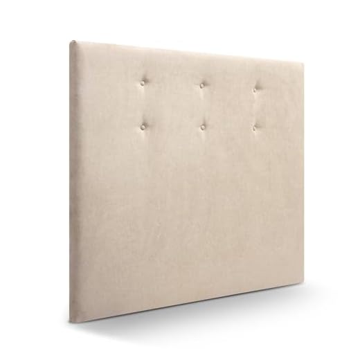SUENOSZZZ-ESPECIALISTAS DEL DESCANSO Cabecero de Cama Bruselas tapizado en Tela para Camas de 200 (210 x 120 cm) Tela Beige