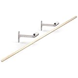 MONTAGEHÖHE: Dank der Wandhalterungen ist die Ballettstange in der Höhe beliebig montierbar. Für Erwachsene sollte die Höhe aber bei ca. 110 cm, für Kinder bei ca. 87 cm liegen.