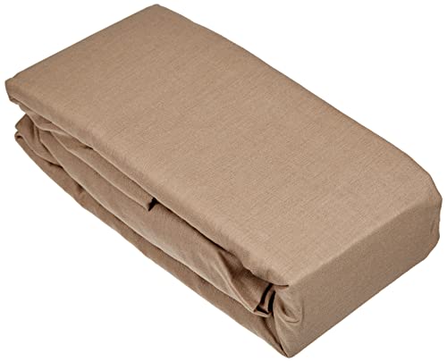 Soleil d'Ocre 92S304 Drap Housse Double pour Sommier Articulé Coton 57 Fils Uni, Taupe, 160 x 200 cm