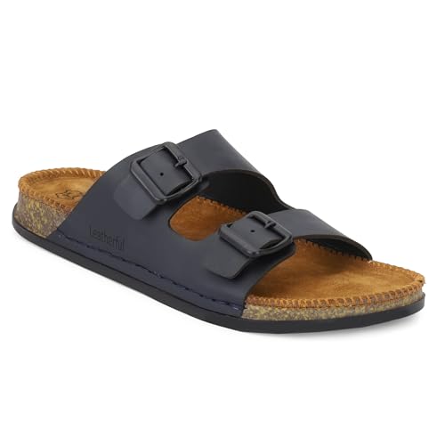 Image of Leatherful Men's premium leather slipper | Genuine Leather upper | Suede Leather Insole | PU sole | Stylish flip flop for men |