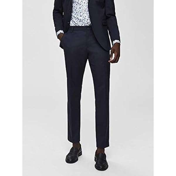 SELECTED HOMME Herrkostymbyxor, smal passform, Blå (Navy Blazer), 48 SE(tillverkarens storlek: 98)