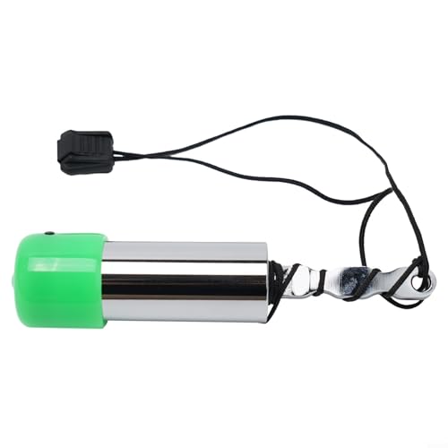 Stainless Steel Scuba Diving Rattle - Underwater Signal Device for Diving Communication, Noise Maker with Cover, 123mm/152mm, Silver+Green/Orange(B)