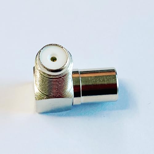 Adaptador F macho a F hembra en ángulo de 90 grados para cable coaxial de TV