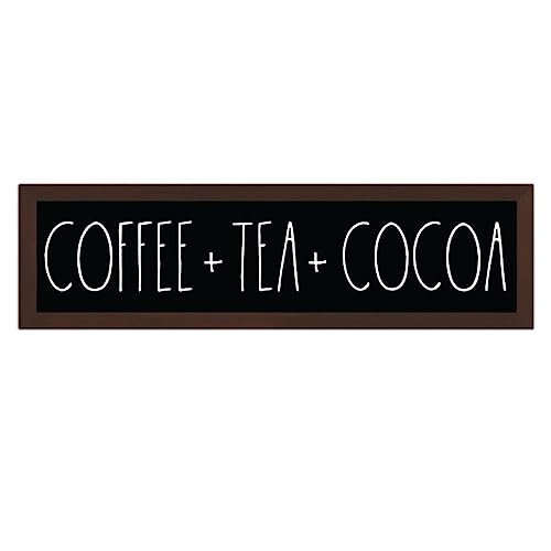 ArogGeld Wood Sign,Coffee Bar Sign, Coffee Tea and Cocoa Sign, Sign, Cocoa Bar Sign, Hot Chocolate Sign, Tea Sign, Farmhouse Kitchen Sign Decorative Home Wall Art 6x20