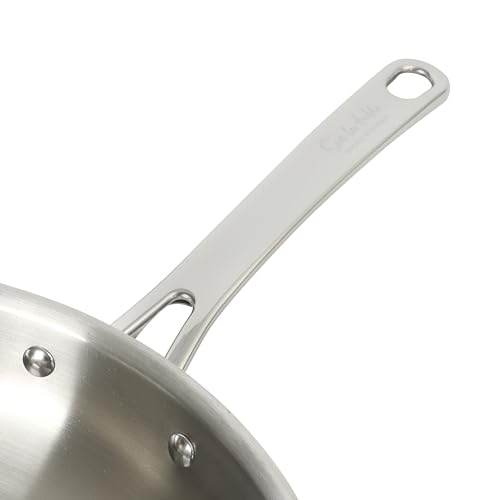 Image of Sur La Table Kitchen Essentials Chef's Deck 11-Inch Large Stainless Steel Frying Pan - Induction Ready Skillet with Tri-Ply Base, Polished Finish & Hollow Stay-Cool Handle