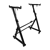 LPATEBCVU Soporte Piano Soporte for teclado, portátil, ajustable, universal, resistente, estilo Z, for piano digital y eléctrico