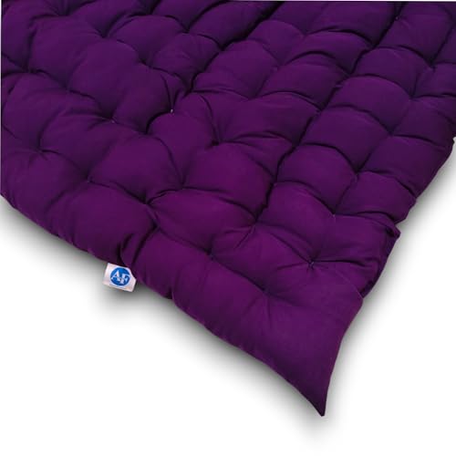 Image of ATOOTFUSION Soft Cotton Quilt Mattress Foldable for Floor Light Weight Filled Single Firm Cotton Quilt Mattress Gadda 1 Sleeping Capacity 3 x 6 ft or 72 x 36 Inches Purple