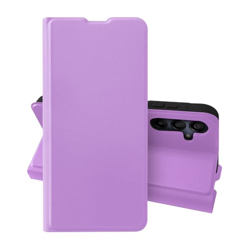 Image of SDTEK for Samsung Galaxy A15 Case Full Protection Leather Flip Cover with Card Slot, Magnetic Closure, Kickstand and Camera Protection (Purple)