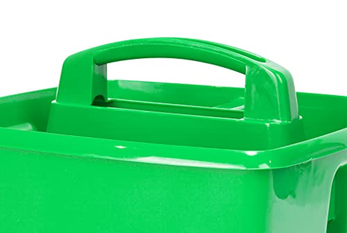 Image of Storex 3-Compartment Small Caddy - Multipurpose Classroom Organizer with Handle, Green, 5-Pack (00951U06C)
