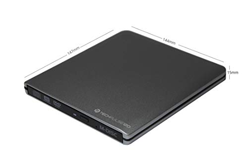 Graveur DVD CD brenner techPulse120 Vario M-Disc USB 3.0 aluminium gris externe pour PC Mac