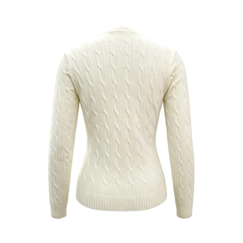 V Neck Sweaters for Women Cable Knit Fitted Long Sleeve Pullover - image 5