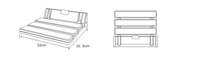 iBathUK Wall Mounted Shower Seat for Elderly Aid Bath Spa Bathing Wall Hung Mounted White - Image 2