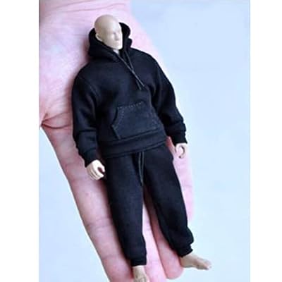 Yiju 3X 1:12 Man's Sweatshirt Outfit,1/12 Scale Figure Doll Clothes,Pants+Hoody Outfit Costume for 6 inch Action Figure Clothes Toy