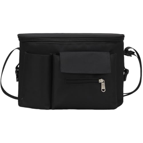 JYNVO Organizador universal para cochecito con portavasos, Bolso para Cochecito Bebe con Portavasos, Grande Almacenamiento para Biberones, Pañales, Negro