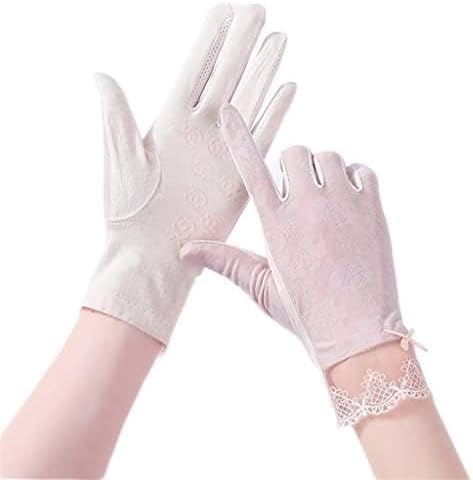 Summer Driving Gloves Women's Ice Silk Breathable Thin Lace Touch Screen Non-Slip