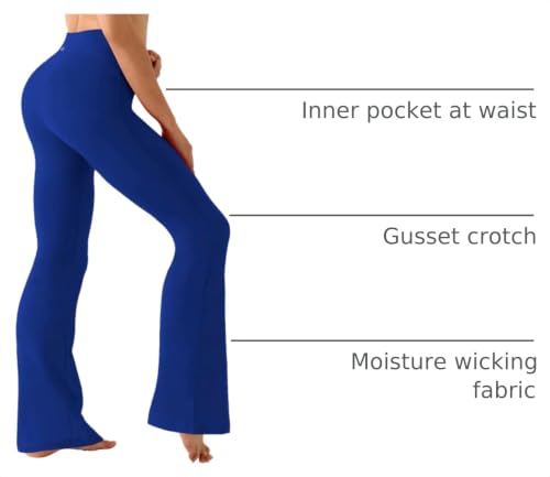Image of BUBBLELIME 29 inch /31 inch /33 inch /35 inch /37 inch 3 Styles Women's High Waist Bootcut Yoga Pants Basic /Side Pockets Tummy Control Workout Flared