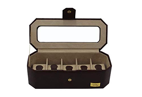 CORDAYS - Scatola Porta Orologi per 5 Orologi con Vetro di Massima qualità Fatta a Mano in Pelle Sintetica - Colore...