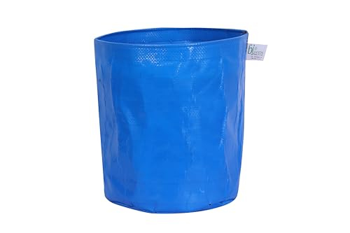 Image of Bio Blooms Round HDPE Plant Grow Bag for Terrace & Kitchen Gardening | Pack of 10 | 9x9 | 350 GSM Heavy Duty Outdoor Grow Bag | Durable Planter for Vegetables, Flowers & Plants | Blue