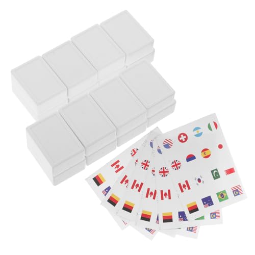 Jeu de tuiles push Mahjong portable 65 pièces plastique Garvalon drapeaux nationaux