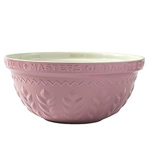 Tala Dusty Pink Stoneware Mixing Bowl, Embossed Corn Design, Durable, Chip-resistant, Baking, 30cm, (10B31388)