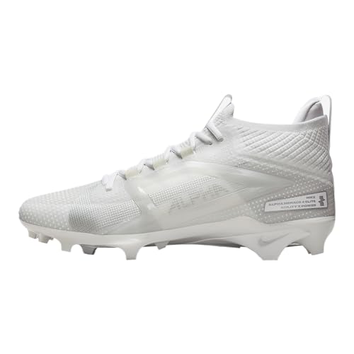 Nike Alpha Menace 4 Elite Football Cleats (White/Metallic Silver)