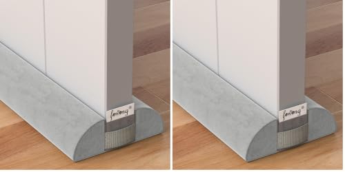 Image of fowong Door Draft Stopper 36 inch Adjustable Under Door Draft Stopper Soundproofing 30 Inch to 36 Inch Triangle Noise Blocker Seal Large Gap up to 1.7 inch, Easy to Install Grey (Pack of 2)