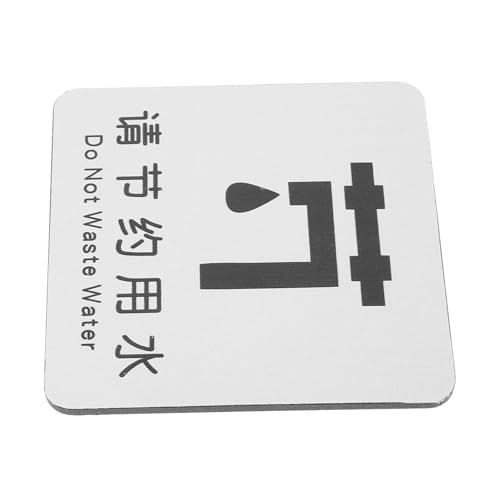 DOITOOL Señal de Precaución para Ahorro de Agua para Pared Letrero Decorativo para Baño Panel Resistente de Aluminio y Plástico Señal de Advertencia Ecológica para Conservación Hídrica