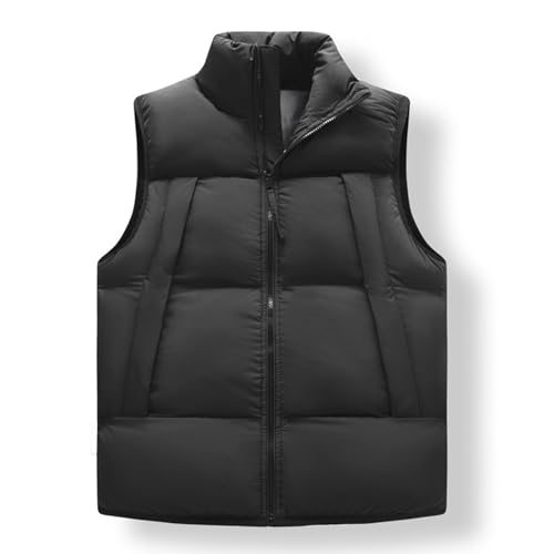 Lightweight Puffer Vest Men Sleeveless Winter Coat Stand Collar Vest Zip Up Down Vest Big and Tall Puffer Vest
