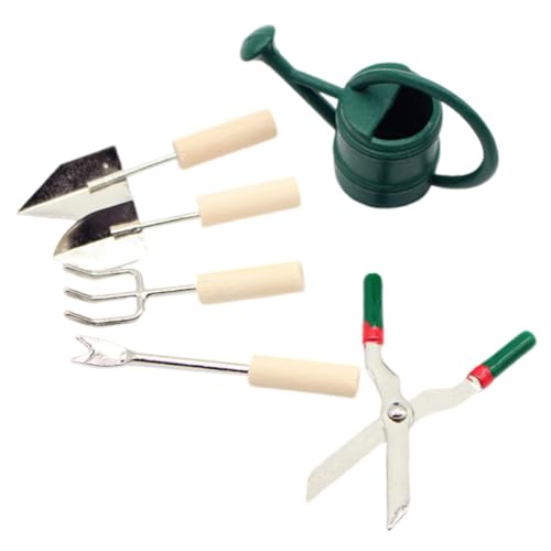 Milisten 1 Juego Conjunto de Herramientas de jardinería de simulación Mini Herramientas agrícolas Mini Modelo de Herramienta de jardinería Mini regadera el plastico
