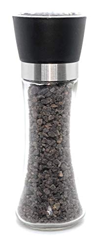 ZAFA Sal Negra del Himalaya 190g / Molino de Sal de Vidrio Ajustable Molino de cerámica/Sal Negra/Comercio Justo