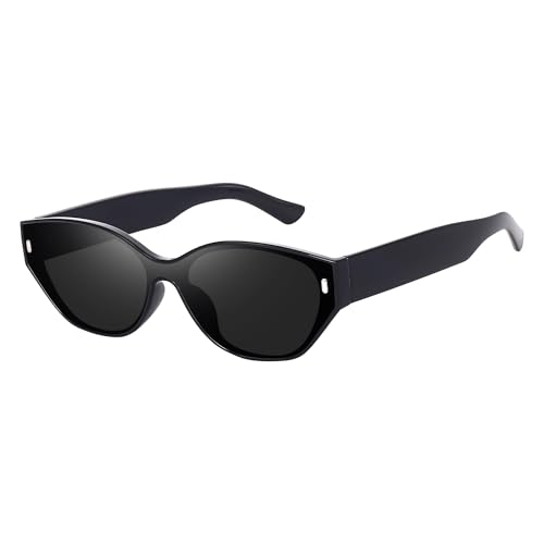 Image of IFLASH Retro Oval Cat Eye Sunglasses for Women Y2k Trendy Narrow Sunnies Designer Sun Glasses