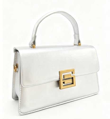 Image of Designer Satchel Purses For Women, Small Cute Crossbody Handbag, Ladies Vegan Leather Top Handle Bags