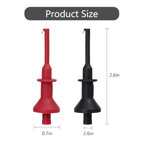 Image of 2Pcs Test Hooks Clips, Multimeter Leads Hooks,Multimeter Test Lead Kit Mini Test Hook Clip for 2mm Plug Test Probe Electronic Testing IC Grabber