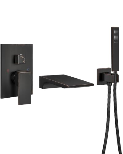 Aolemi Bathtub Faucet Wall Mount Tub Filler with Handheld,Bronze