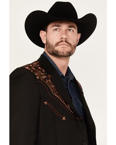 Scully Men's Gunfighter Embroidered Sportcoat Black 46 LNG US2