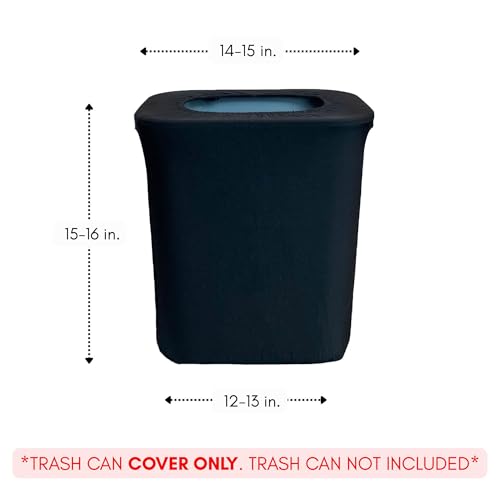 Image of YOUR CHAIR COVERS - 7 Gallon Spandex Office Trash Can Cover - Black (Cover ONLY, Trash CAN NOT Included)